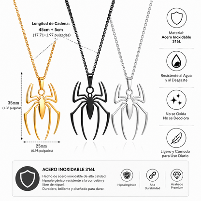 Collar Araña de acero inoxidable